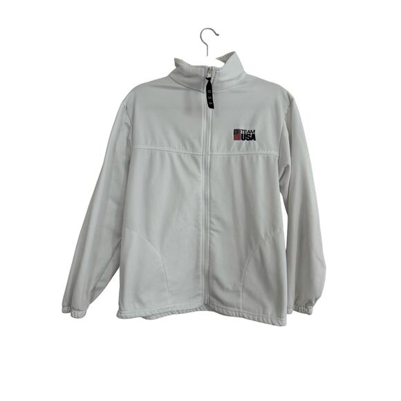 Men’s Team USA Olympic Committee Track Jacket White Size Medium - Picture 1 of 6
